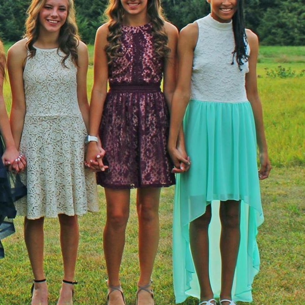 ✨Homecoming formal dress purple pink lace short✨